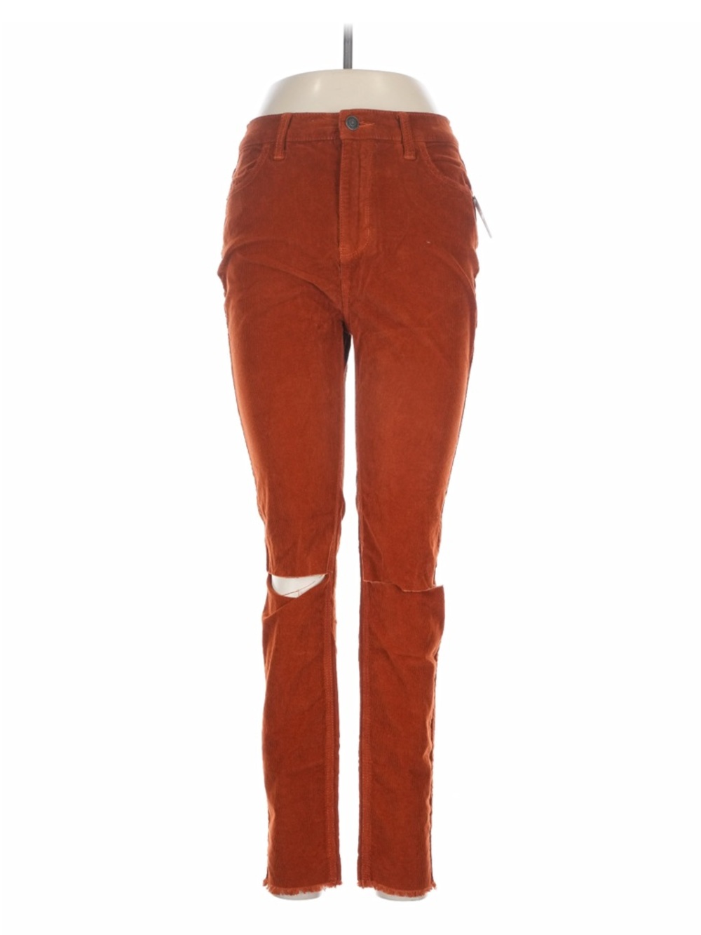 NWT We The Free Free People Rust Corduroy Distressed Skinny Jeans Size 29